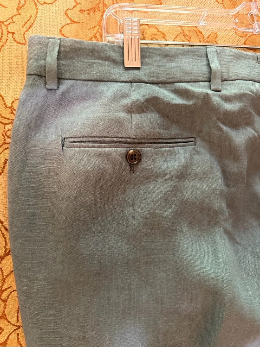Todd Synder New York Men’s 100% Linen Slacks, Gray, Flat Front, NWT, Sz 36 x 34